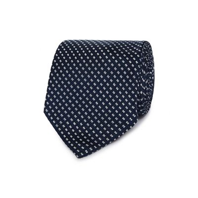 Navy geometric patterned tie
